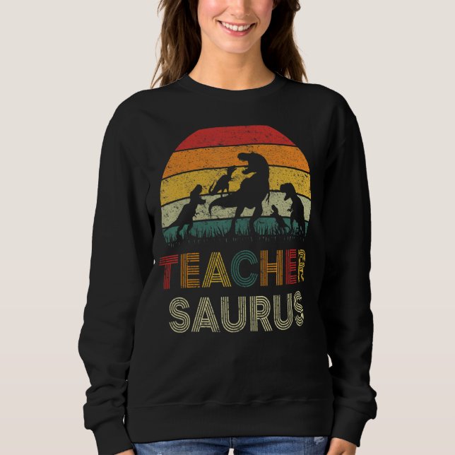 Camiseta Professora Dinossaur Teachersaurus Rex Pai Mo (Frente)