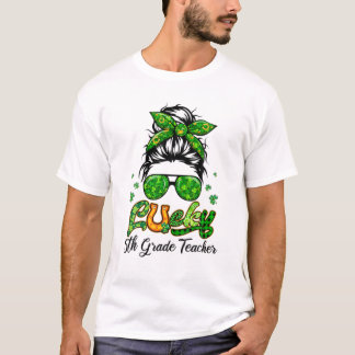 Camiseta Professora do 1º ano de sorte Patricks Day Bun Hai