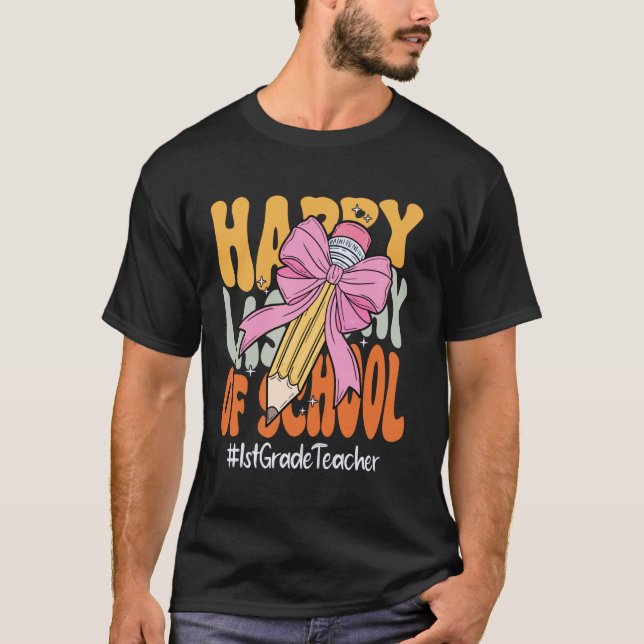 Camiseta Professora do 1º ano feliz último dia de aula Coqu (Frente)