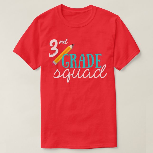 Camiseta Professora Do 3º Ano Da Equipe De Volta Ao Present (Frente do Design)