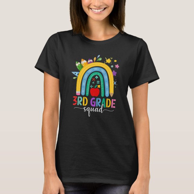 Camiseta Professora do 3º ano na Praça Boho Arco Arco-Íris (Frente)