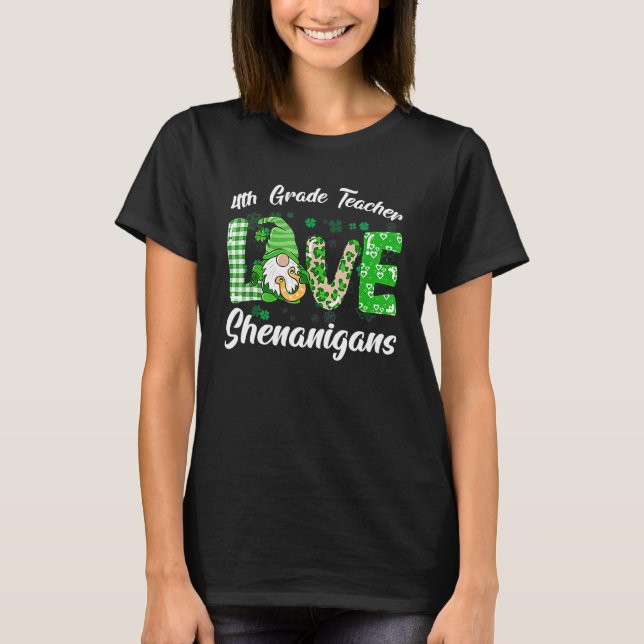 Camiseta Professora do 4º ano Ama Shenanigans Rua Engraçada (Frente)