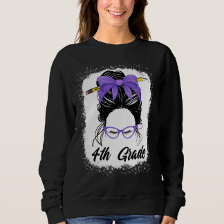 Camiseta Professora do 4º ano coque desarrumado mulheres ro
