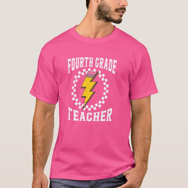 Camiseta Professora do 4º ano Professora em Feira Retrô Mul (Frente)