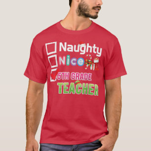 Camiseta Professora do 5 da Naughn Nice Feliz Natal San
