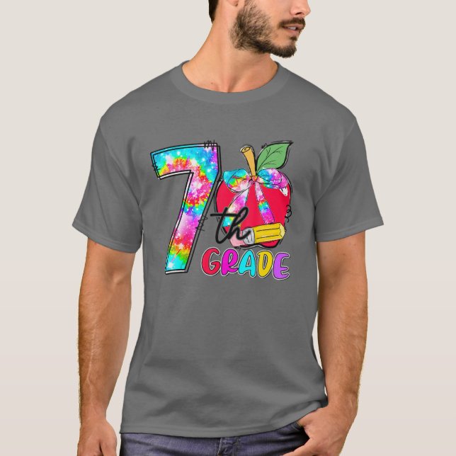 Camiseta Professora Do 7 De Tie Dye Apple De Volta À Sc (Frente)