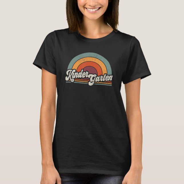 Camiseta Professora Do Arco-Íris Do Jardim Infantil Bem-Vin (Frente)