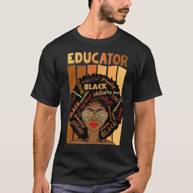 Camiseta Professora do Black Educator Love Melanin (Frente)