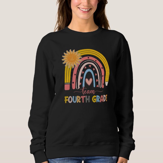 Camiseta Professora do Boho Rainbow Team Quarto Grau 1º Dia (Frente)