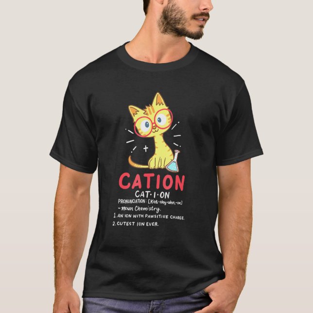 Camiseta Professora do Cation Cat Science Química Pun (Frente)