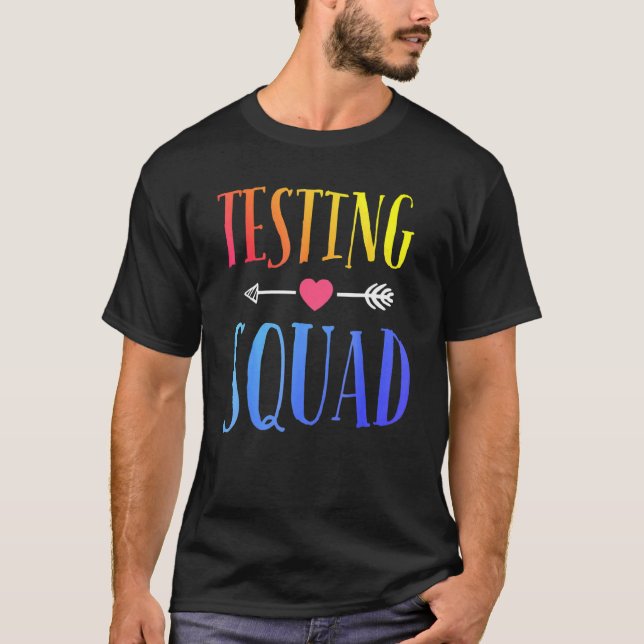 Camiseta Professora do Dia de Teste de Costume de Esquadrão (Frente)