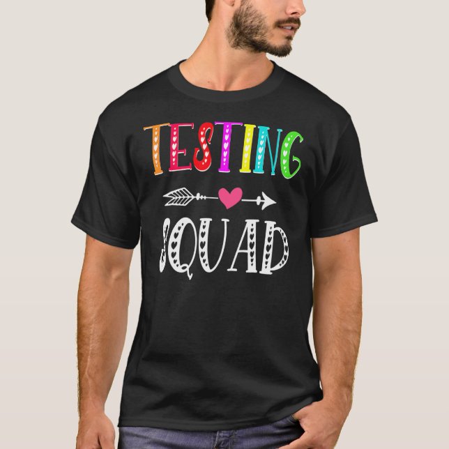 Camiseta Professora do Dia de Teste de Costume de Esquadrão (Frente)