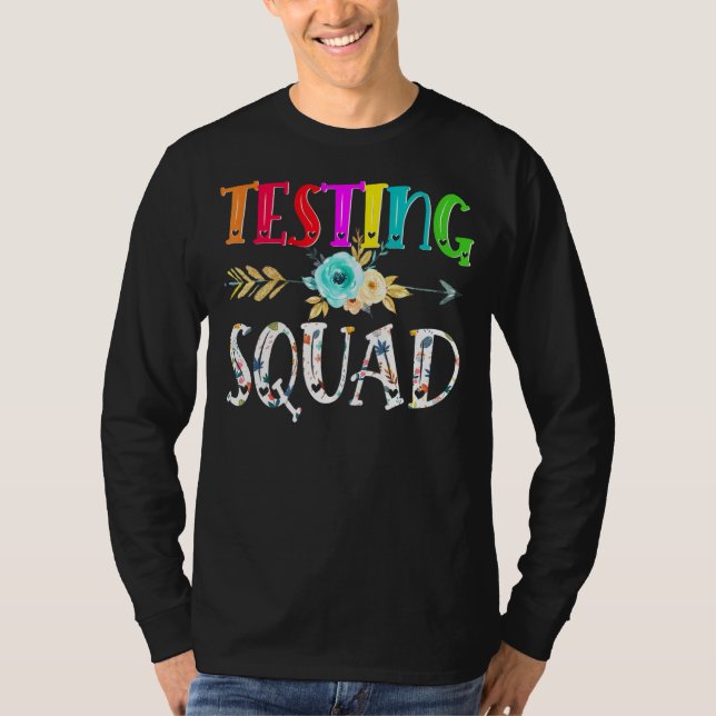 Camiseta Professora do Dia de Teste de Costume de Esquadrão (Frente)