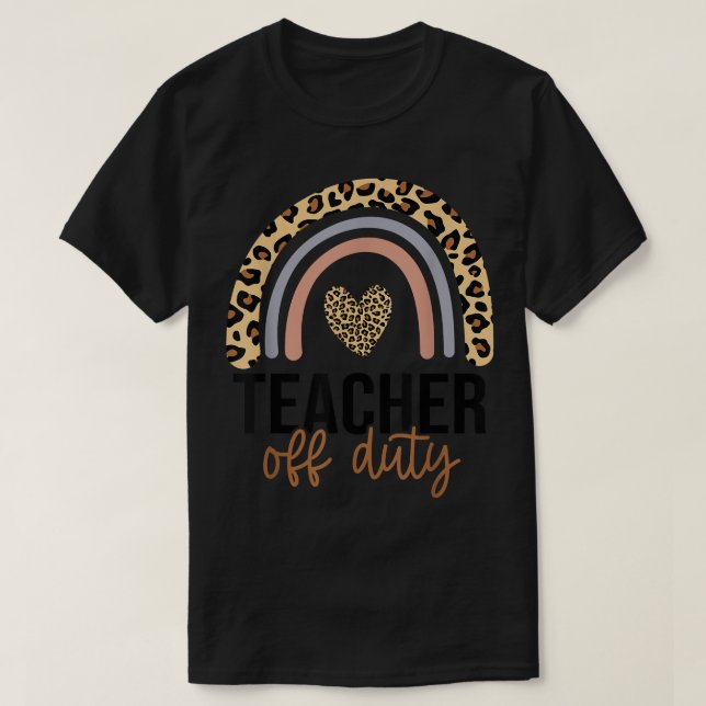 Camiseta Professora Do Duty Rainbow Leopardo No Último Dia  (Frente do Design)