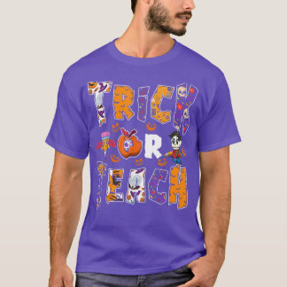 Camiseta Professora Do Ensino De Halloween Assustadora Pump