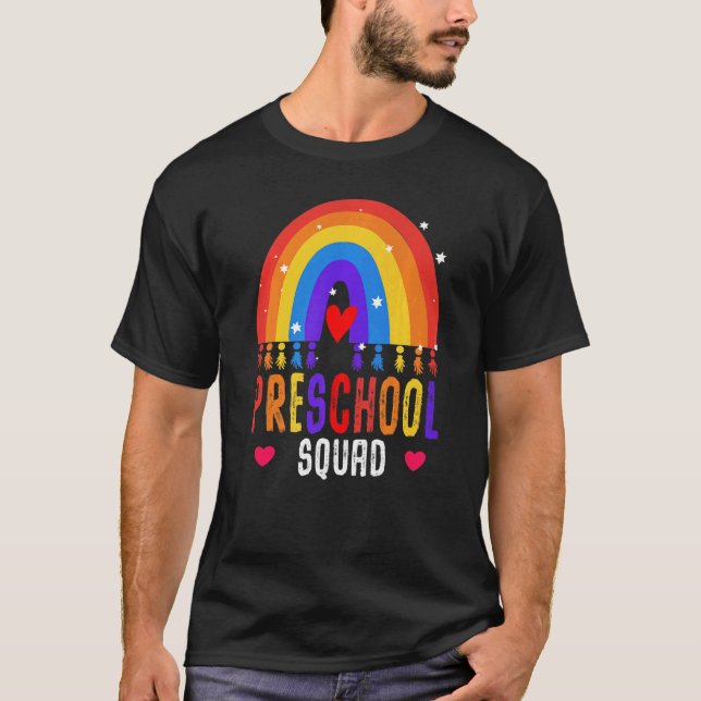 Camiseta Professora Do Esquadrão Pré-Escolar De Volta À Apl (Frente)