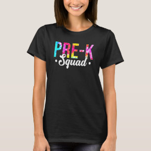 Camiseta Professora Do Esquadrão Pré-Escolar Do Tie Dye Do