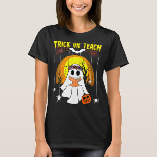 Camiseta Professora do Halloween Trick ou Ensino Retro Groo