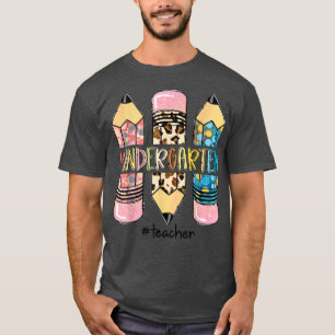 Camiseta Professora do infantário Leopard Pencil Kinder Pro