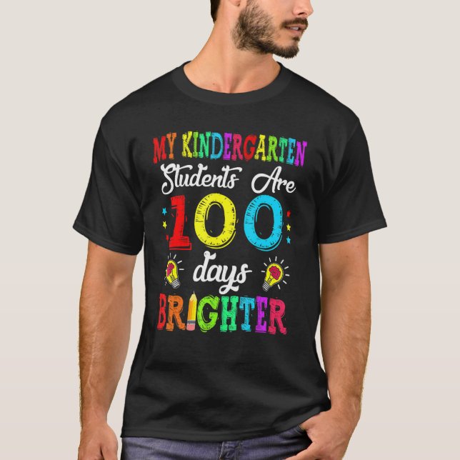 Camiseta Professora do jardim de infância: 100 dias Brighte (Frente)