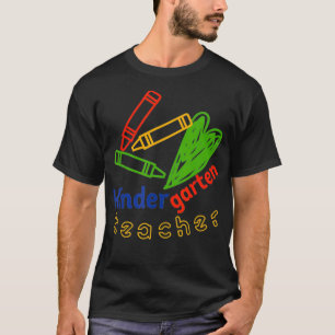 Camiseta Professora do jardim de infância da GGT Crayons Co