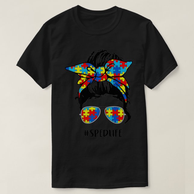 Camiseta Professora do Ph Quebra-cabeça Messaging Bun Sped  (Frente do Design)