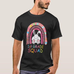 Camiseta Professora do primeiro ano do Rainbow Bunny Boy Sq