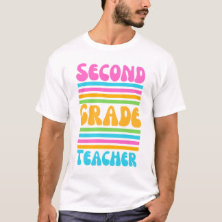 Camiseta PROFESSORA DO SEGUNDO ANO Fonte de Bolha de Cores 