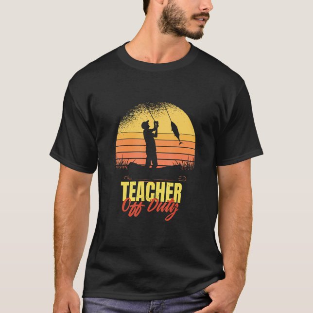 Camiseta Professora Do Serviço De Pesca Retro Ensino Superi (Frente)