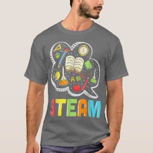 Camiseta Professora E Estudante STEAM De Volta À Escola