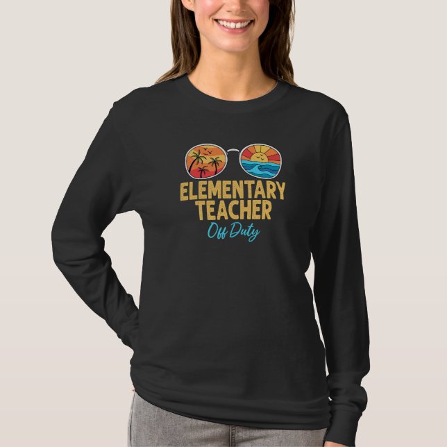 Camiseta Professora Elementar De Serviço Feliz No Último Di (Frente)