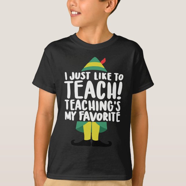 Camiseta Professora Elf Teatro de Natal Eu Só Gosto De Ensi (Frente)