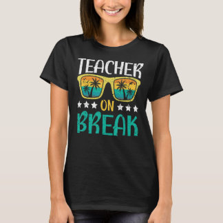 Camiseta Professora Em Break Summer Vacation Beach Primaver