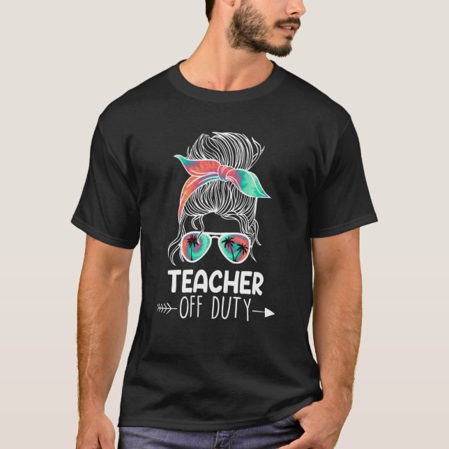 Camiseta Professora em serviço Professora em férias Profess (Frente)