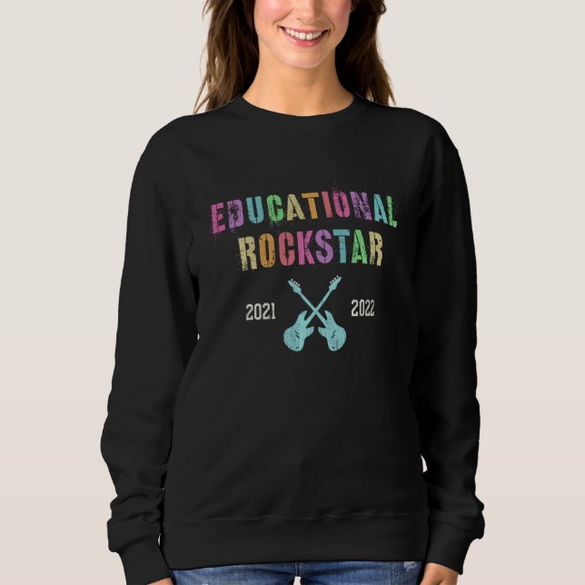 Camiseta Professora Engraçada Educacional Rockstar Ano 2021 (Frente)