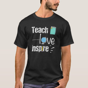 Camiseta Professora Ensina Amor Inspire Livro Lápis