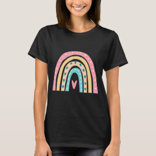 Camiseta Professora Ensino Escolar Educador Rainbow Pastel 