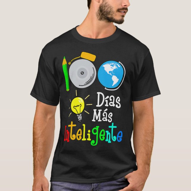 Camiseta Professora Espanhola 100 Dias Mais Inteligente 100 (Frente)