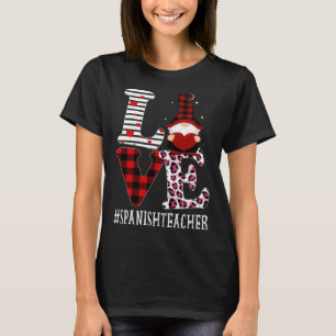Camiseta Professora Espanhola Ama Mulheres Leopardo Aprecia
