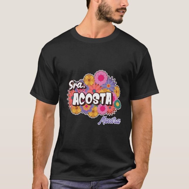 Camiseta Professora Espanhola de Maestra Personalizada Sra  (Frente)