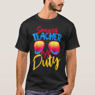Camiseta Professora espanhola de serviço de óculos de sol s