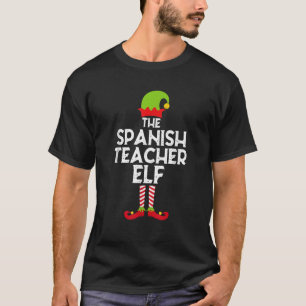 Camiseta Professora espanhola Elf Matching Family Group Chr