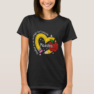 Camiseta Professora Espanhola Maestra Volta às Aulas Primei