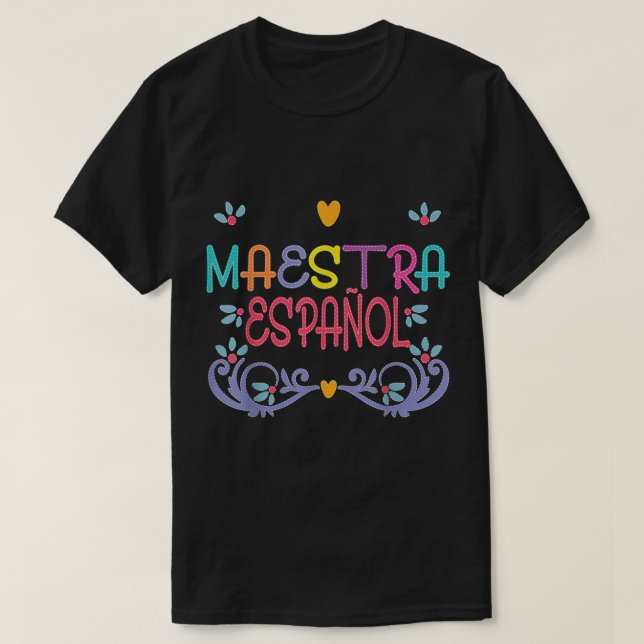 Camiseta Professora Espanol Maestra De Espanol Playera Cute (Frente do Design)