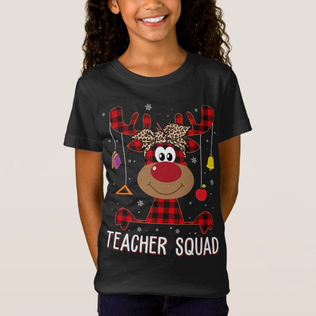 Camiseta Professora Esquadra de Natal Engraçado Professor d (Frente)