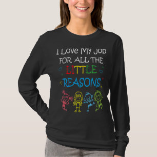 Camiseta Professora Eu Amo Meu Trabalho Por Todas As Pequen