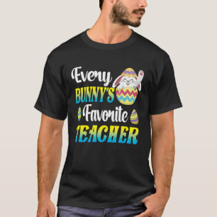Camiseta Professora favorita de cada coelhinho caçando ovos