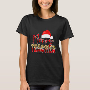 Camiseta Professora feliz Leopard Red Xadrez Professora de
