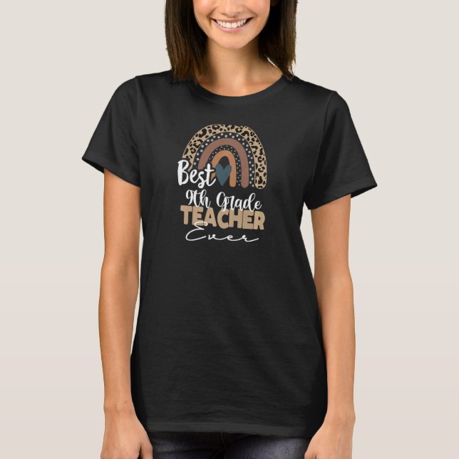 Camiseta Professora Feminina da 9ª Série Boho Rainbow Prese (Frente)