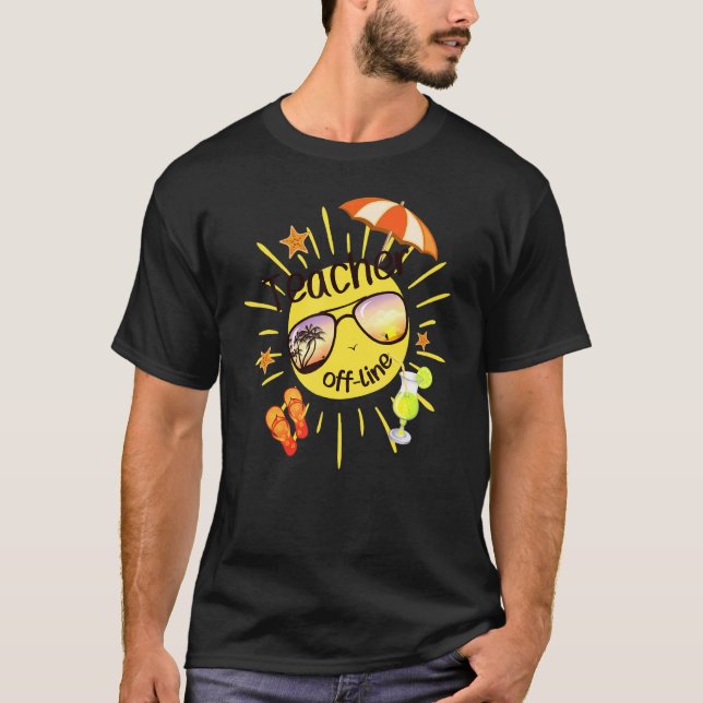 Camiseta Professora fora de serviço Sunglass Beach (Frente)
